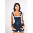 thumbnail image 4 of JuicyTrendz Women’s Denim Bib Pocket Short Dungarees Stretch Casual Summer Comfy Jumpsuit Dark-Blue 18, 4 of 6