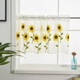 thumbnail image 6 of Sheer Sunflower Embroidery Pastoral Style Cafe Curtain Kitchen Curtain Floral Window Valance, 6 of 6