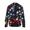thumbnail image 3 of Uemuo Red Blue White Stars Pattern Women's Full Zip UPF 50+ Sun Protection Hoodie Jacket Long Sleeve Sun Shirt Hiking Outdoor Performance with Pockets-3X-Large, 3 of 9
