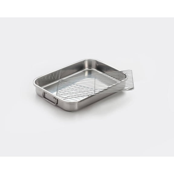 15.25 in. Stainless Steel Lasagna and Roasting Pan w/Rack (2 Piece)
