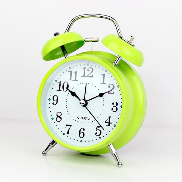 Saytay Reloj despertador de 4 pulgadas, reloj despertador analógico de metal con timbre, reloj de escritorio para decoración del hogar del estudiante (hy)