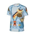 thumbnail image 6 of Wukai Giraffe Come Out From Zipper Print Men's Short-Sleeved Mesh T-Shirt,Quick-Dry Short Sleeve Workout T-Shirt-X-Small, 6 of 8