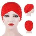 thumbnail image 3 of Travelwant Women Hijab Beading Pre-Tied Twisted Braid Turban Hat Head Scarf Cancer Chemo Beanies Headwear Headwrap Cap, 3 of 7