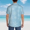 thumbnail image 6 of Daiia Snowflake Snowing Hawaiian Shirt for Men Gentle Cotton Regular Short Sleeve Casual-XX-Large, 6 of 9