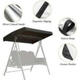 thumbnail image 4 of Porch Swing Canopy,Replacement Waterproof Swing Top Cover,Garden Swing Seat Replacement Canopy Sun Shade Awning Cover Outdoor Patio Ham-Mock Swing Canopy, 84x48 in Clearance, 4 of 9