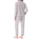 thumbnail image 3 of Conjunto de pijama para mujer INSPIRE CHIC de felpa de franela, con botones, de manga larga, con cuello de muesca, pantalones con bolsillos, ropa de casa y pijama, color gris, 3 of 6