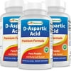 3 Pack Best Naturals D-Aspartic Acid Pure 8 Oz Powder | Testosterone Booster