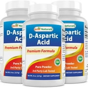 3 Pack Best Naturals D-Aspartic Acid Pure 8 Oz Powder | Testosterone Booster