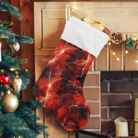 Ryvnso Christmas Stockings Red Lightning 17.7" Large Stocking Decoration 1 Pack
