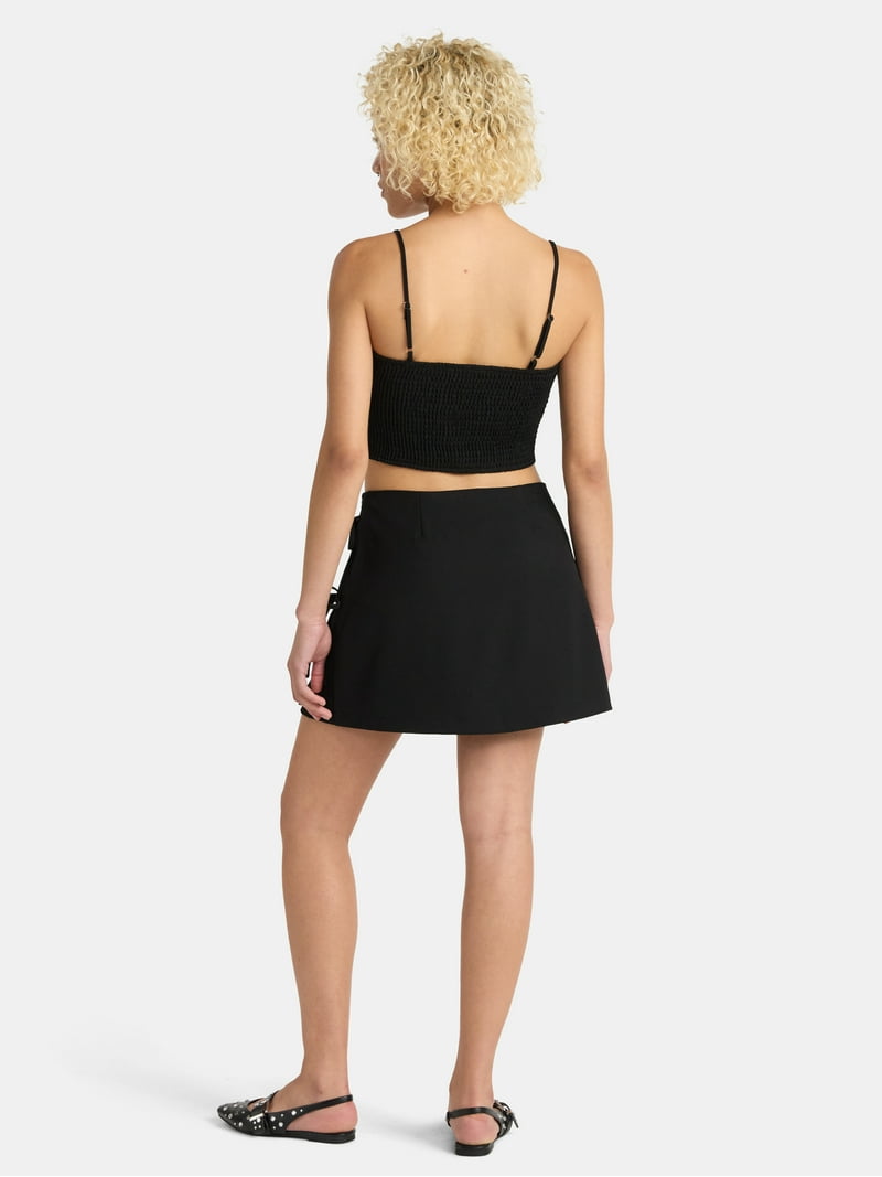 No Boundaries Corset Top and Pleated Mini Skirt Set, 2-Piece