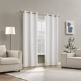 thumbnail image 6 of Sun Zero Bryant 2-Piece Textured Thermal Insulated 100% Blackout  Grommet Top Curtain Panel, White, 37.0”W x 108"L, 6 of 9