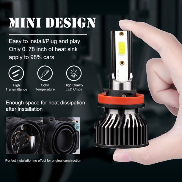Gwong Autos 2pcs H1 H4 H7 H11 LED Bombilla de COB 6000K impermeable DRL FROG LIGHT LEPTS Gwong 24010994