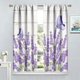 thumbnail image 4 of Lavender Floral Curtains, Lavender Flower Purple Window Treatments for Living Room Girls Woman Room Decor, Luxurious Elegant Purple Drapes 2 Panels, 42x54 Inch, 4 of 6