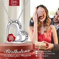thumbnail image 4 of TURANDOSS Heart Birthstone Necklace for Women Girls 925 Sterling Silver Double Love Heart Birthstone Necklace Valentines Mothers Day Anniversary Christmas Birthday Gifts for Women Mom Girls, 4 of 7