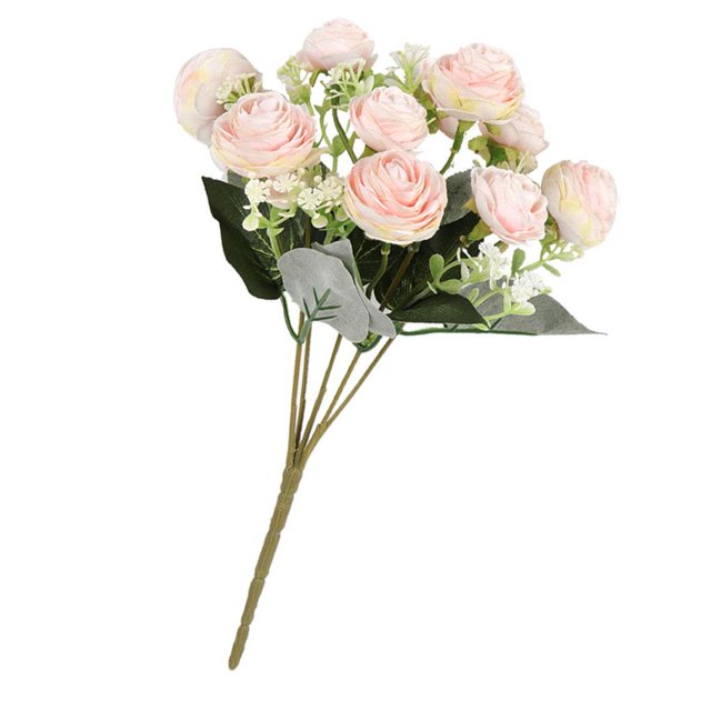 GROWTH TANK 10 Heads Artificial Camellia For Wedding Table Pink Light Pink