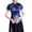 Navy, variant on Fshinging Womens Fashion Tees Tops Elegant Cheongsam Floral Embroidery Short Sleeve Trendy Outfits Black L