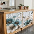 thumbnail image 6 of Teal Tulip Butterfly Tier Curtains 24 Inch Length, Beige Turquoise Floral Blue Coastal Cafe Short Curtains for Bathroom Over Sink, Small Kitchen Curtain Light Filtering Drapes 2 Panels 27.5"Wx24"L, 6 of 8