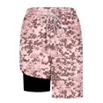 thumbnail image 5 of GUZOM Mens Pink Camo Swim Trunks Board Shorts with Compression Liner Quick Dry for Swimming Surfing & Beach,Size S, 5 of 6