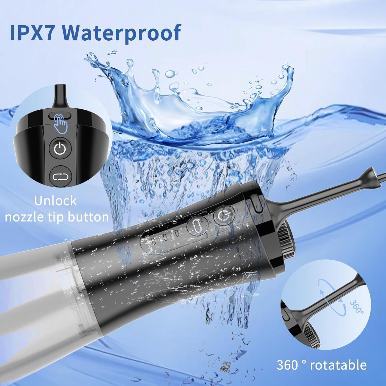 Water Flosser with Camera for Teeth, Visual Water Dental Flosser with 12-Gear, Rechargeable Water Flosser with 3-Nozzle and IPX7 Waterproof for Android and iOS(White)