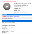 thumbnail image 2 of Rear Brake Rotor - Compatible with 2014 - 2019 Chevy Silverado 1500 2015 2016 2017 2018, 2 of 2