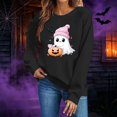 thumbnail image 4 of Trikvn Women's Halloween Sweatshirts Cute Ghost Pumpkin Graphic Pullover Tops Casual Long Sleeve Crewneck Fall Clothes Loose Fit Novelty Holiday Party Shirts, 4 of 6