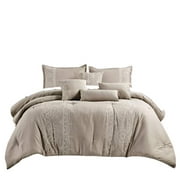 ESCA J22190V Q Marie Comforter Set, Taupe - Queen Size - 7 Piece