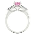 thumbnail image 4 of Clara Pucci 14K White Gold Solid Gold Pink Three-Stone Anniversary Ring for Women - 2.5 cttw Oval Cut, 4 of 7