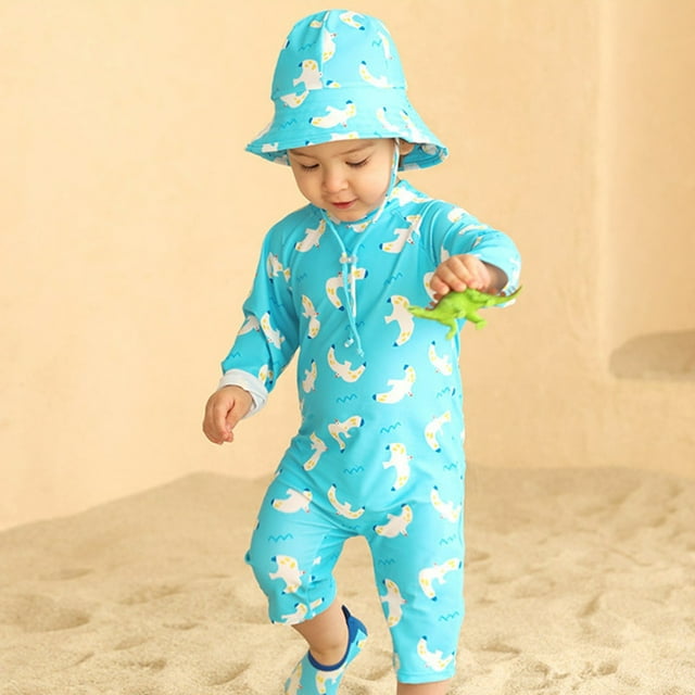 Maillot de Bain anti-UV pour Filles, Manches Longues, Protection Solaire, 4-5 Ans
