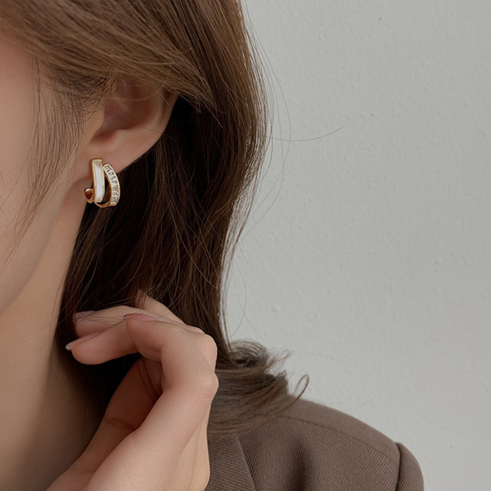 Energetix Ear stud silver-colored-gold-colored elegant Jewelry Earrings Ear Studs 