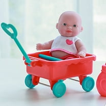 KOYPTL 6 Inch Mini Reborn Baby Doll Toy Set For Toddlers 1-3,Newborn Dolls Collection Includes Baby Doll And Cart,Play House Simulation Dolls Christmas Birthday Gift For Kids Boys Girls 3 4 5