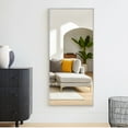 thumbnail image 3 of Wall Mirror 47"x22" Large Mirror Wall-Mounted Aluminum Mirror for Bathroom Living Room,Silver, 3 of 8
