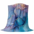 thumbnail image 6 of Marble Blue Purple Blanket Soft Cozy Warm Throw Blanket for Couch, Plush Fuzzy Flannel Fleece Blankets for Sofa, Modern Art Ink Painting Bed Blankets Lightweight Gifts for Women, 40"x60", 6 of 9