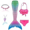 thumbnail image 1 of 2023-5 unids/set traje de baño de cola de sirena para niñas disfraz de sirenita Cosplay ropa de playa traje de baño-1, 1 of 3