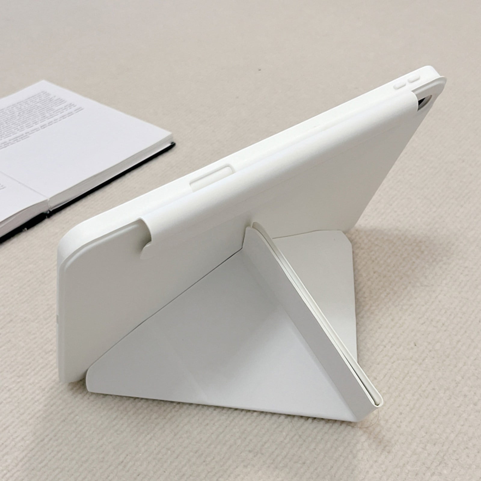 ELEHOLD Premium Tri-Fold Magnetic Tablet Case For Apple iPad 11th(A16) 2025/ 10th Gen 2022 with Pencil Holder, Adjustable Stand Magnetic Detachable Shockproof Back Cover ,White