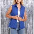 thumbnail image 3 of Wovilon Women's Diamond Quilted Puffer Vest Stand Collar Full Zip Sleeveless Lightweight Lined Outerwear with Pockets Casual Fall Winter, 3 of 6