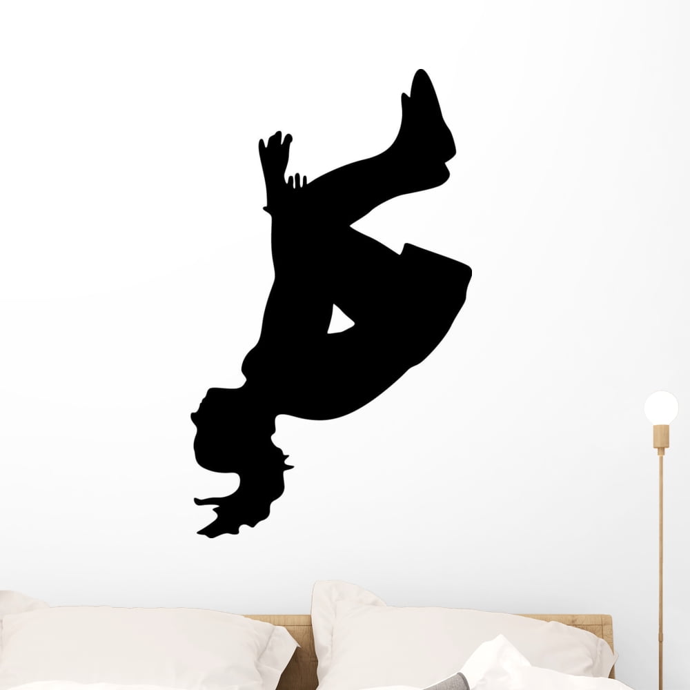 Cheer Silhouette Black Wall Decal by Wallmonkeys Peel and Stick Graphic