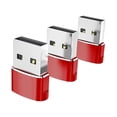thumbnail image 3 of Adaptador portátil 3x Tipo .1 a USB 2.0 Plug and Play Rendimiento estable Rojo, 3 of 9