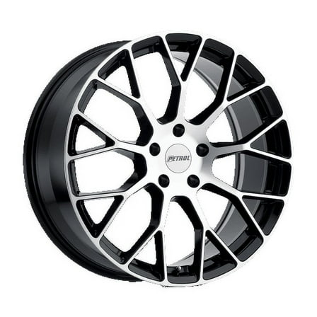 Petrol Aluminum Rim P2B 16X7in Gloss Black with Machined Face Finish, 1670P2B404100F72