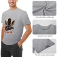 thumbnail image 6 of Hanmun Men's Art Retro T-Shirts Short Sleeve Cotton Round Crew Neck Moisture Wicking Tee Gray USA, 6 of 9