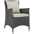 thumbnail image 3 of Modern Contemporary Urban Design Outdoor Patio Balcony Eleven PCS Dining Chairs and Table Set, Beige, Rattan, 3 of 7