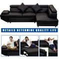 Contemporary Sectional Modern Sofa Bed Black With Functional Armrest