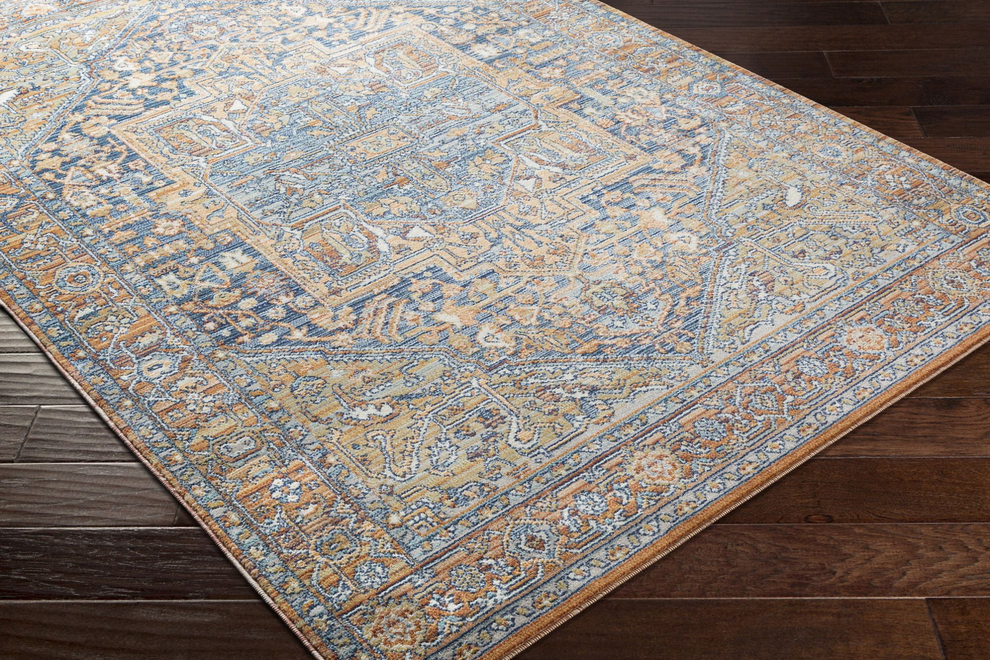 Livabliss Outdoor Rugs, 5x7 Bodrum Traditional Orange Area Rug for Patio, Porch, Deck, Backyard, Waterproof Indoor Outdoor Carpet (5'3" x 7'3")
