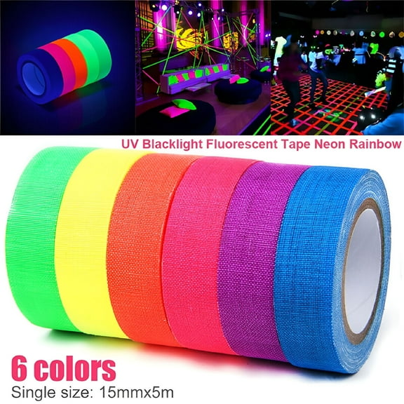 CCOCC Tape, Sticky Gaffer Tape Cloth Blacklight Fluorescent Rainbow Decoration Hangs, Stationery Office Supplies
