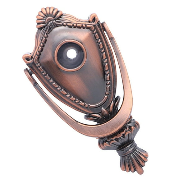 Red Bronze Vintage Door Knocker with Peephole Camera Zinc Alloy Retro Style Front Door Hardware 4.4 Inch Home Security Accessory