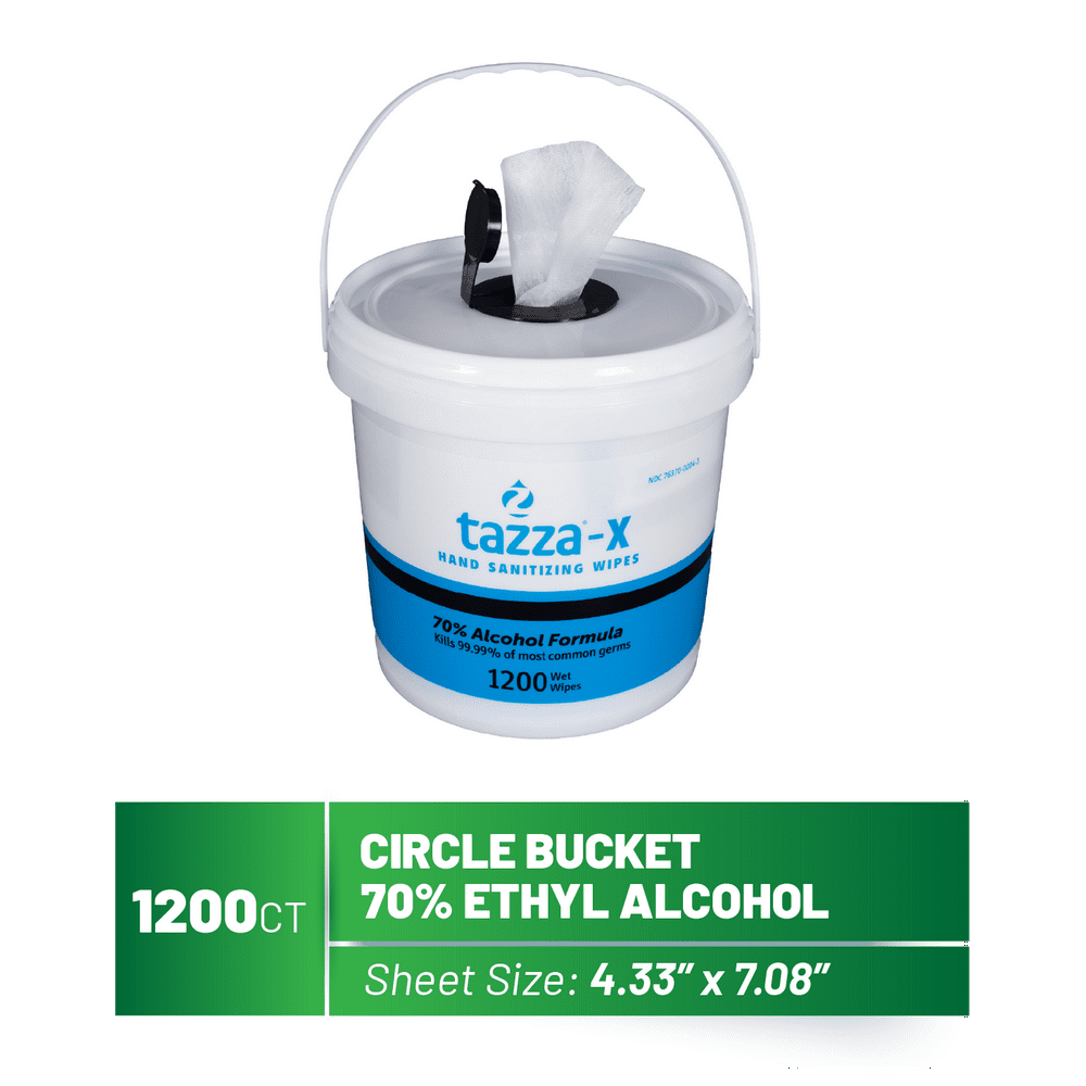 TazzaX AlcoholBased Hand Sanitizing Wipes 1200 CT w/ Reusable Wet