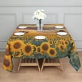 thumbnail image 3 of Sunset Sunflower Field Scene Square Tablecloth,Waterproof Square Table Cover,Wipeable Spillproof Washable Table Cover for Home Kitchen Party Decor 42"X42"(107x107cm), 3 of 6