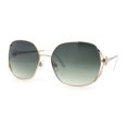 thumbnail image 4 of Womens Glitter Button Jewel Ribbon Hinge Metal Butterfly Sunglasses Gold - Green, 4 of 8