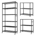 thumbnail image 5 of IVV 6-Tier Metal Shelving Unit, 72.83"H Carbon Steel Garage Storage Rack with Rolling Wheels and Adjustable Feet, for Kitchen Pantry Restaurant Warehouse Office, Black, 5 of 6