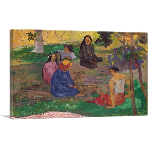 ARTCANVAS Conversation 1891 Canvas Art Print by Paul Gauguin - Size: 12" x 8" (0.75" Deep)