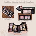 thumbnail image 2 of Estuche de maquillaje portátil FRENESSA con separadores y cierre en forma de rosa, 2 of 7